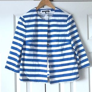 Luisa Cerano blue white striped jacket